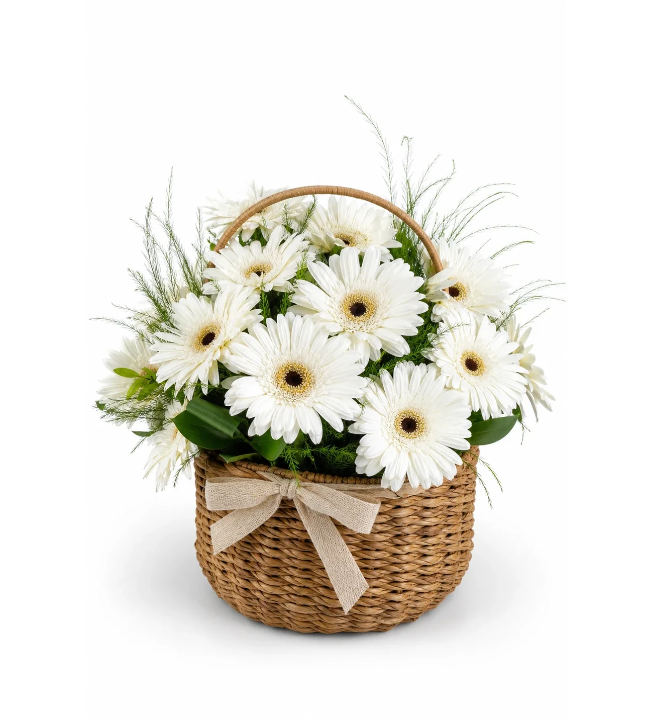 Beyaz Gerbera Sepeti