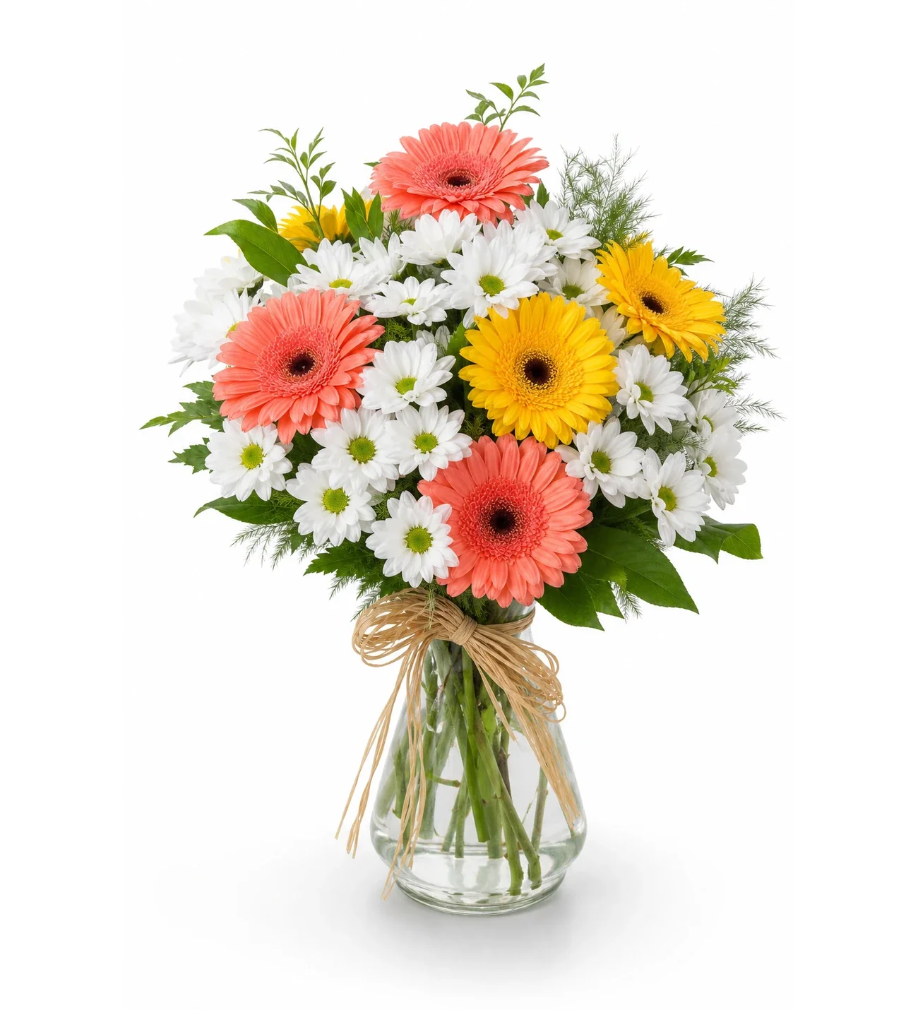 Geçmiş Olsun Vazolu Gerbera Papatya Aranjmanı