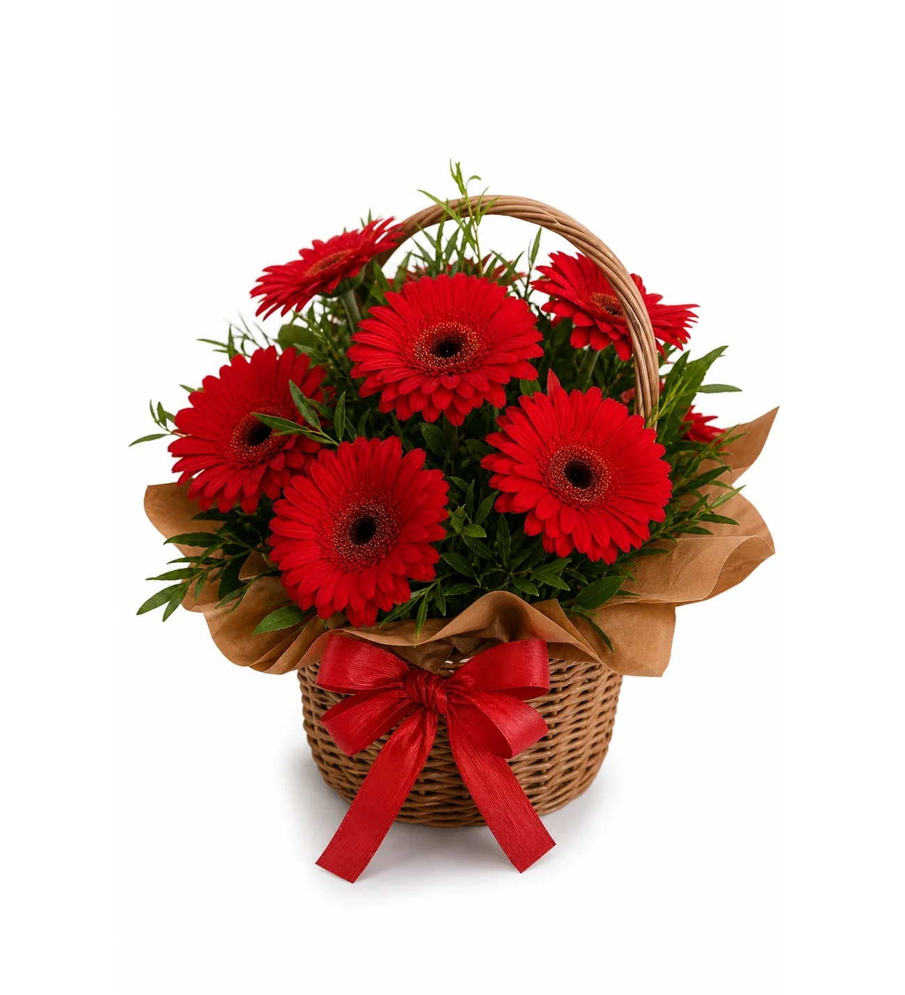 Kırmızı Gerbera Sepeti