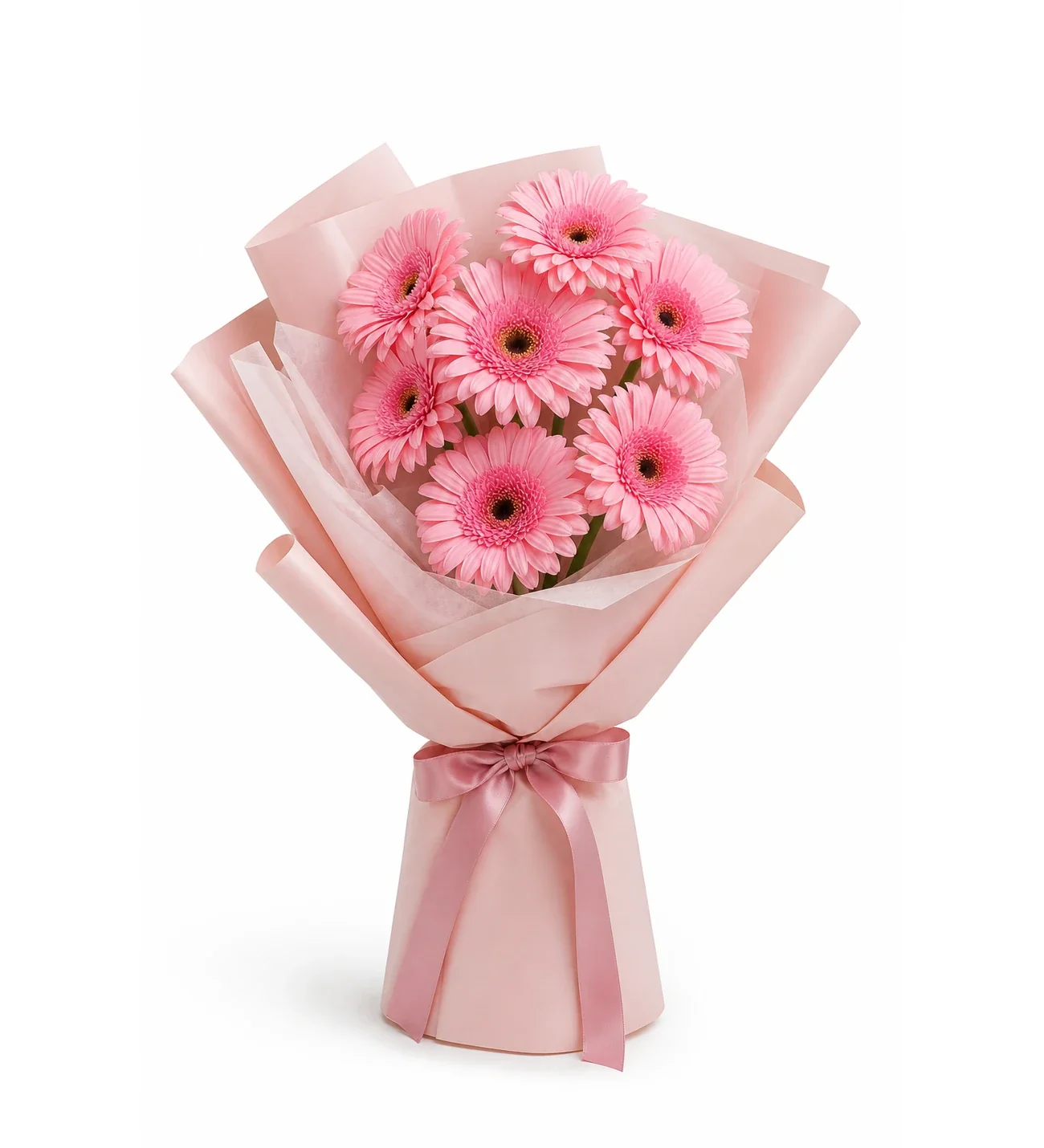 Pudra Renkli Bukette Pembe Gerbera